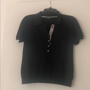 Burberry London Polo with Signature Plaid Trim